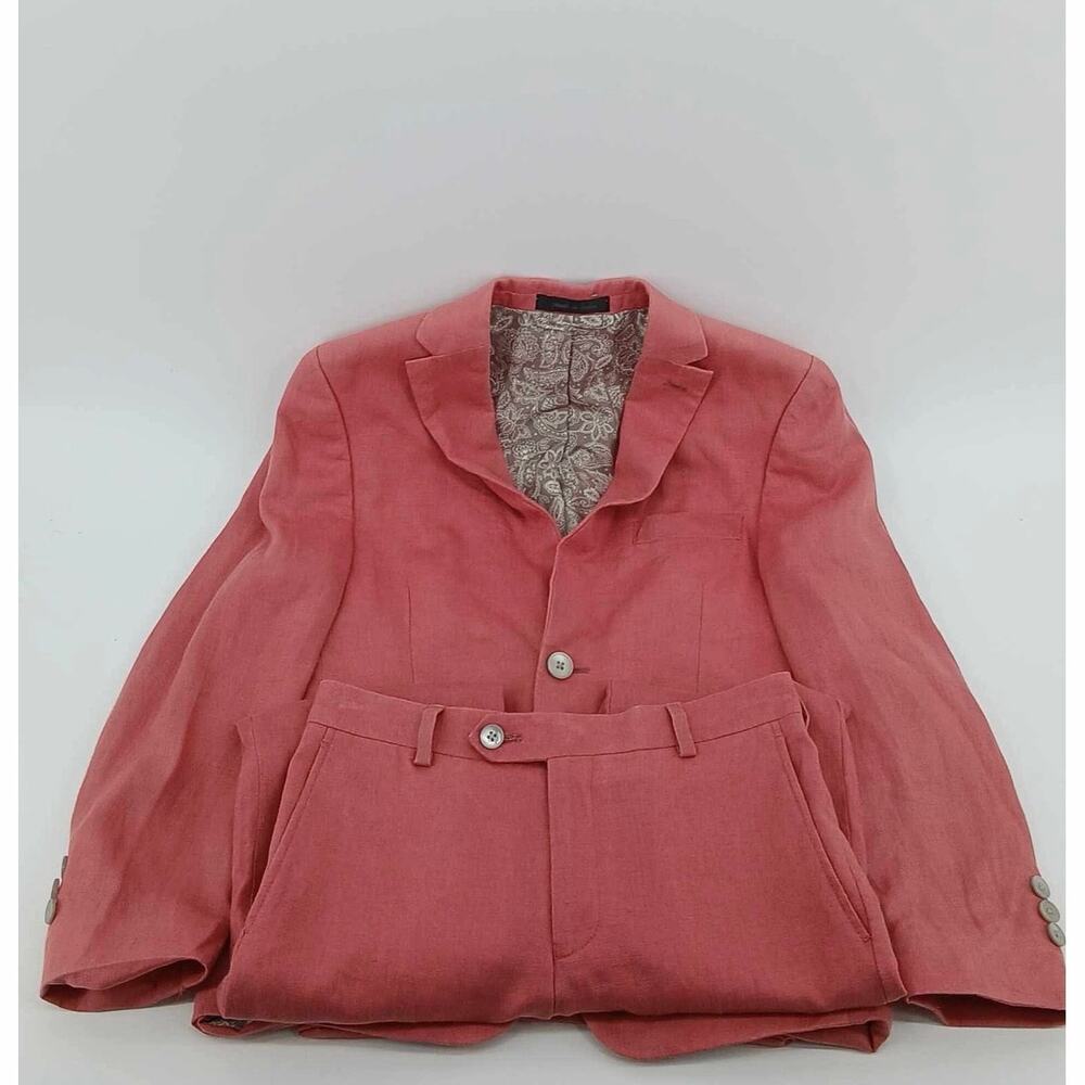 Coral Linen suit jacket and pants, Lauren Ralph Lauren, kids size 10 preppy